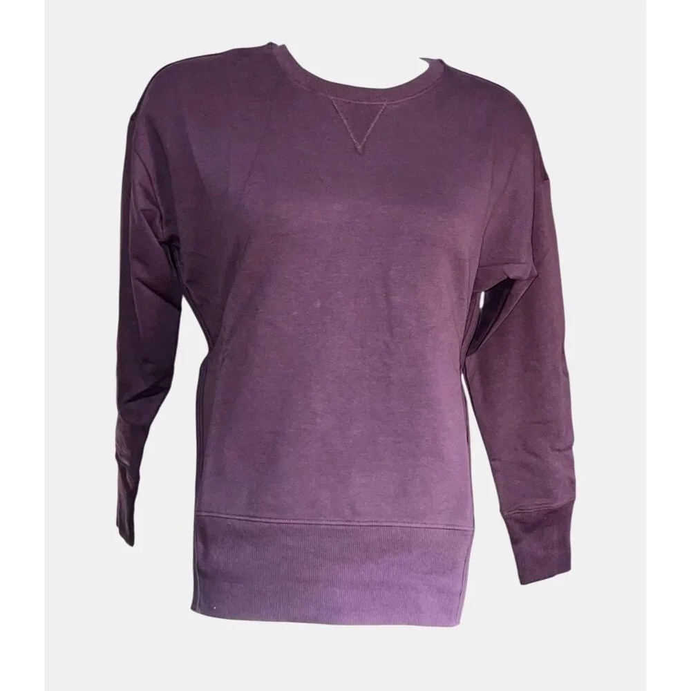 Universal Standard Split Hem Long Sleeve Crewneck Sweater Sz 4XS Purple (00-0 XS - Picture 5 of 11